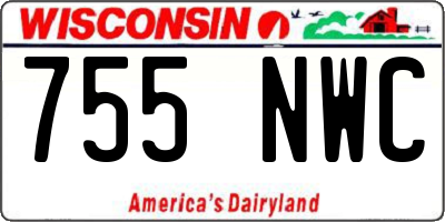 WI license plate 755NWC