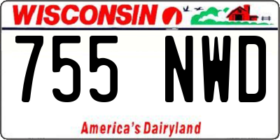 WI license plate 755NWD