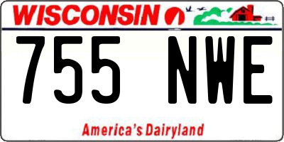 WI license plate 755NWE