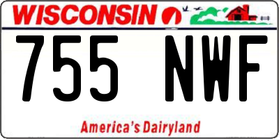 WI license plate 755NWF