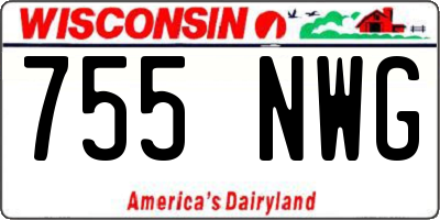 WI license plate 755NWG