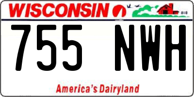 WI license plate 755NWH