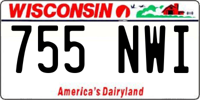 WI license plate 755NWI