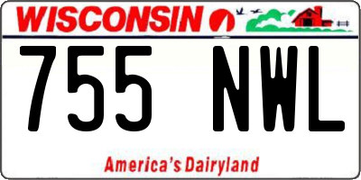 WI license plate 755NWL