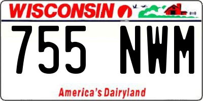 WI license plate 755NWM