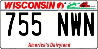 WI license plate 755NWN