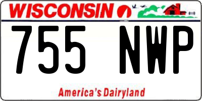 WI license plate 755NWP