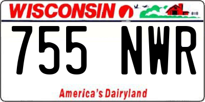 WI license plate 755NWR