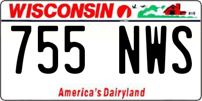 WI license plate 755NWS