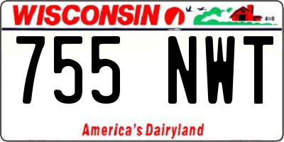 WI license plate 755NWT