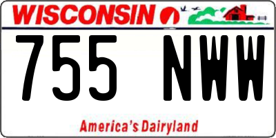 WI license plate 755NWW