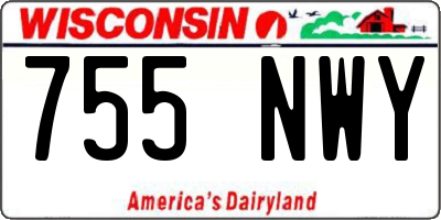 WI license plate 755NWY
