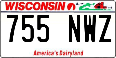 WI license plate 755NWZ
