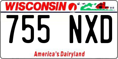 WI license plate 755NXD