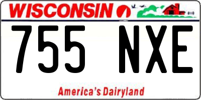 WI license plate 755NXE