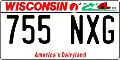 WI license plate 755NXG