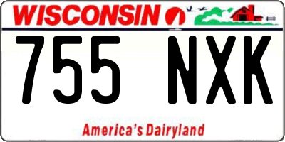 WI license plate 755NXK