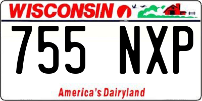 WI license plate 755NXP