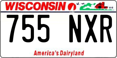 WI license plate 755NXR
