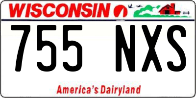 WI license plate 755NXS