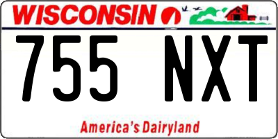 WI license plate 755NXT