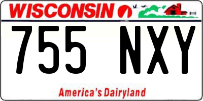 WI license plate 755NXY