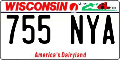 WI license plate 755NYA