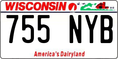 WI license plate 755NYB