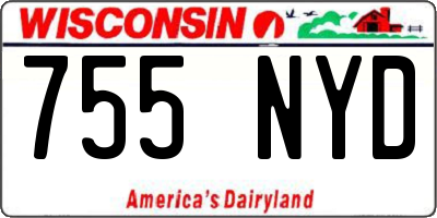 WI license plate 755NYD