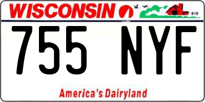 WI license plate 755NYF