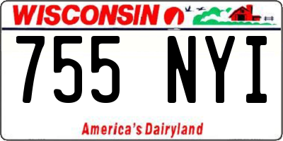 WI license plate 755NYI