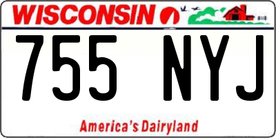 WI license plate 755NYJ