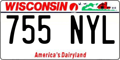 WI license plate 755NYL
