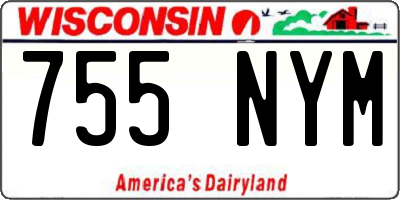 WI license plate 755NYM