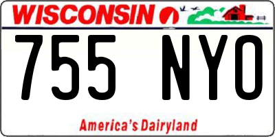 WI license plate 755NYO