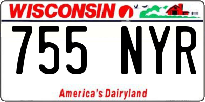 WI license plate 755NYR