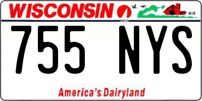 WI license plate 755NYS