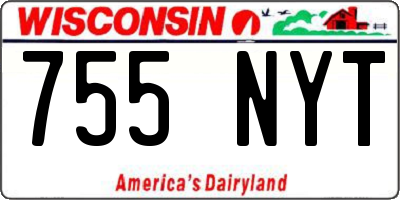 WI license plate 755NYT