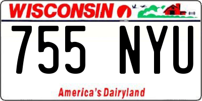 WI license plate 755NYU