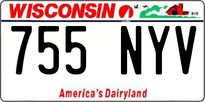 WI license plate 755NYV