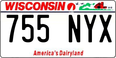 WI license plate 755NYX