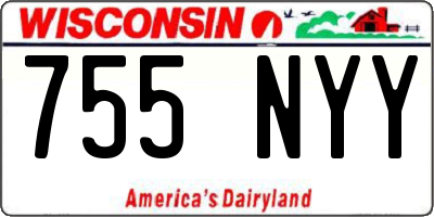 WI license plate 755NYY
