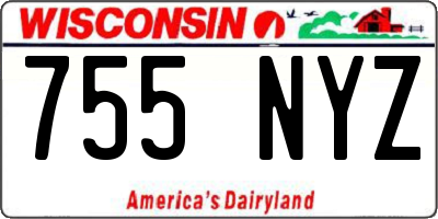 WI license plate 755NYZ