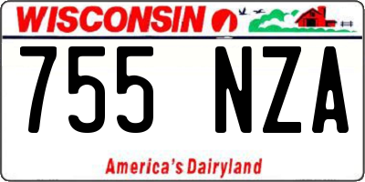 WI license plate 755NZA