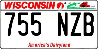 WI license plate 755NZB