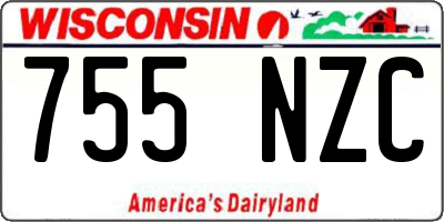 WI license plate 755NZC