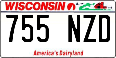 WI license plate 755NZD