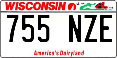 WI license plate 755NZE