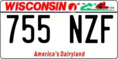 WI license plate 755NZF