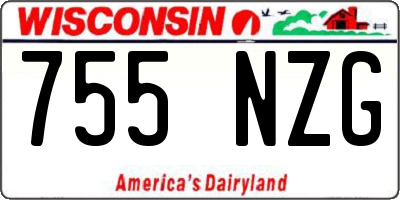 WI license plate 755NZG